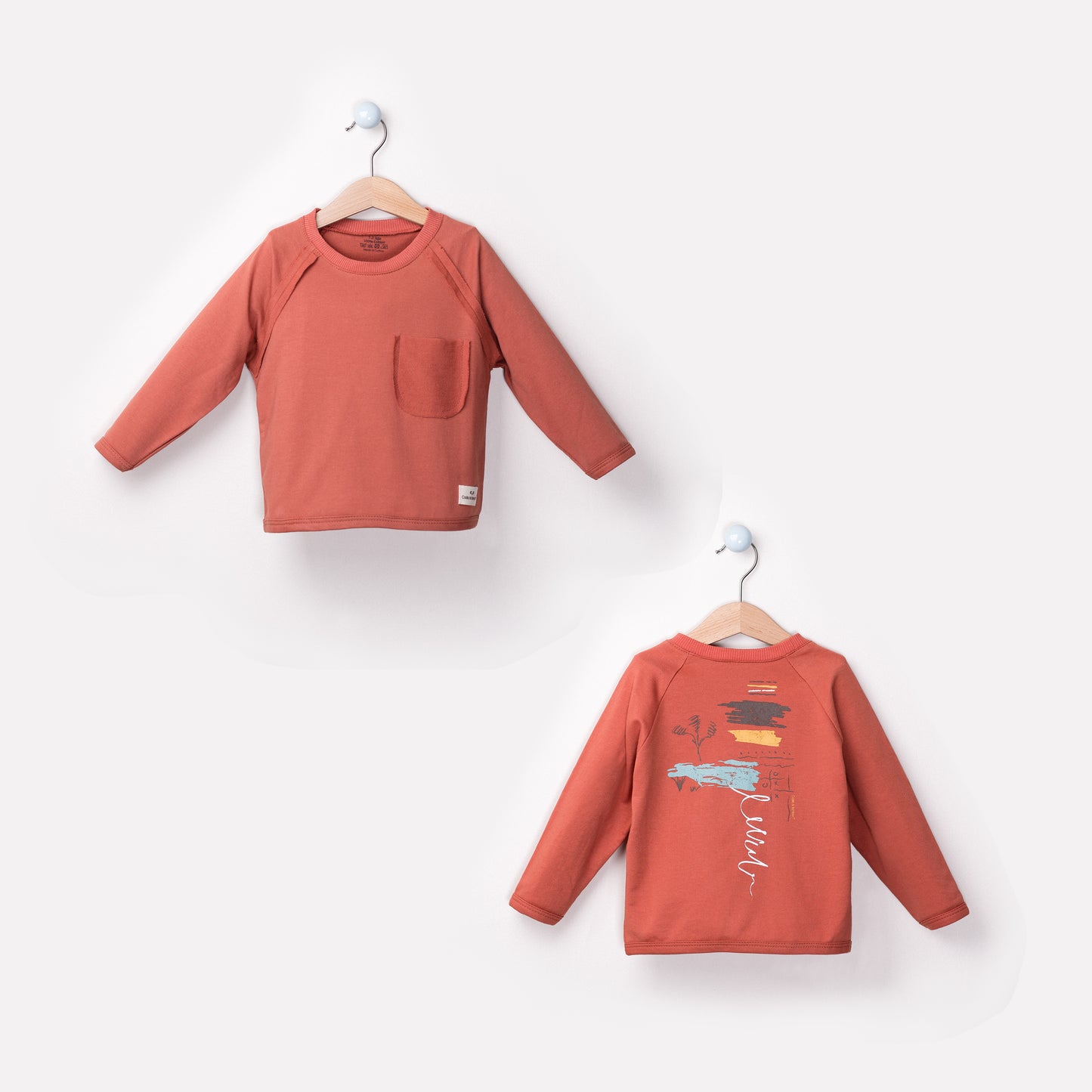 Back Printed sweatshirt Aged 1 Yrs to 9 Yrs- Colored Dark Orange