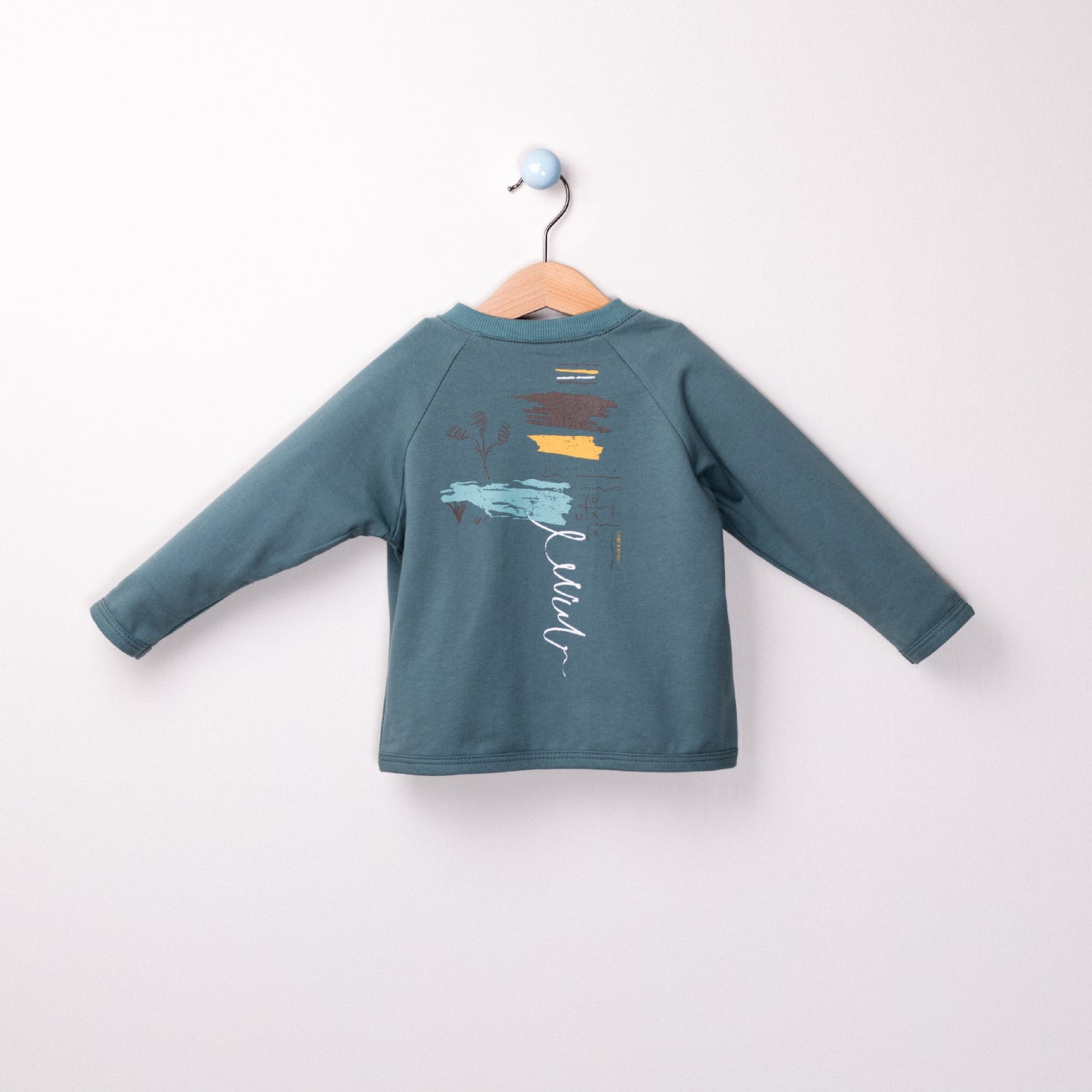 Back Printed sweatshirt Aged 1 Yrs to 9 Yrs- Colored Petroleum