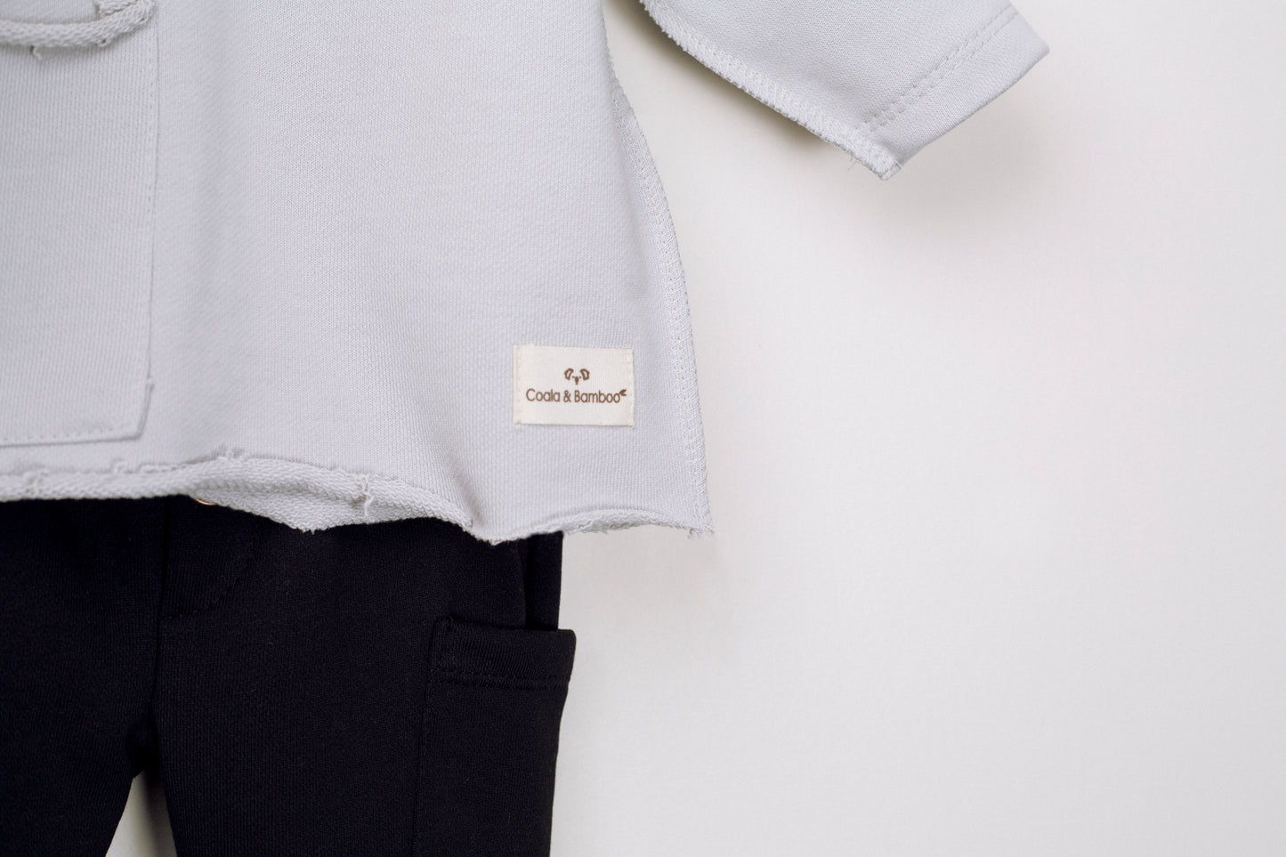 Winter cotton Long Sleeve Set -Aged 3m to 4 Year- Colored Grey-Black