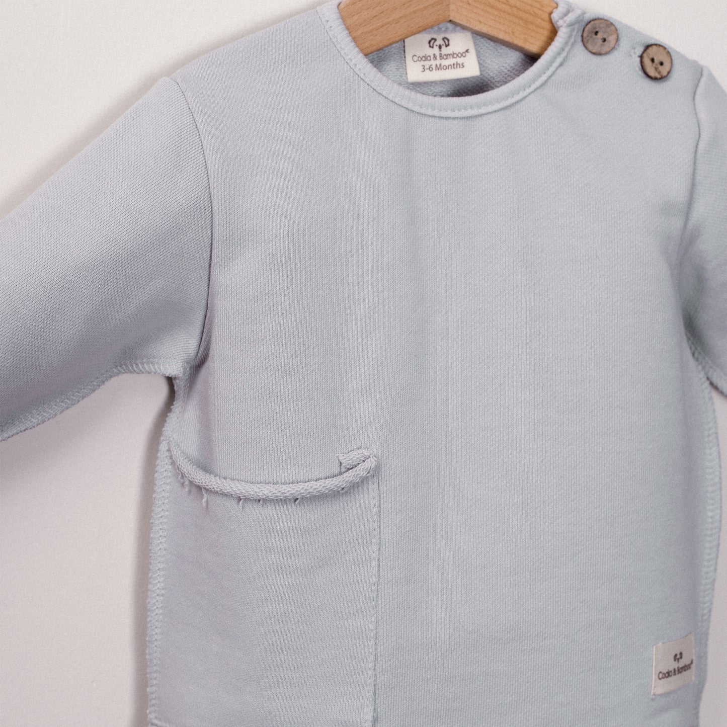 Winter cotton Long Sleeve Set -Aged 3m to 4 Year- Colored Grey-Black