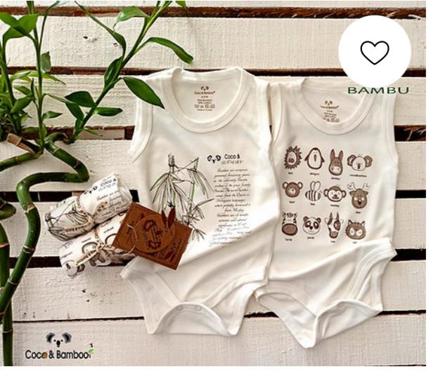 2 Pcs Animal & Bamboo Design Sleeveless Body Aged 0m to 18m