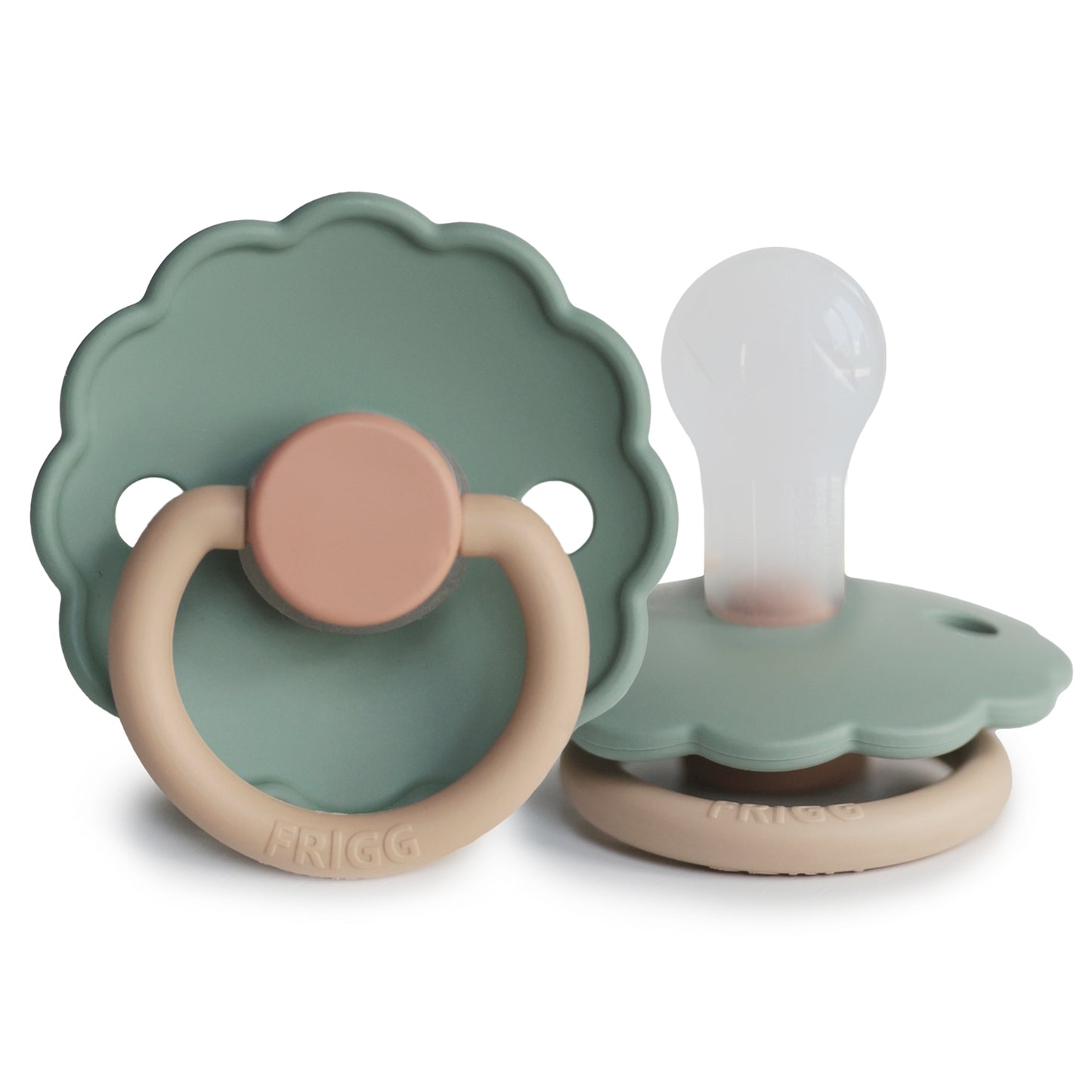 FRIGG Daisy Silicone Baby Pacifier 1-Pack Willow Size 1 (0-6 Months)
