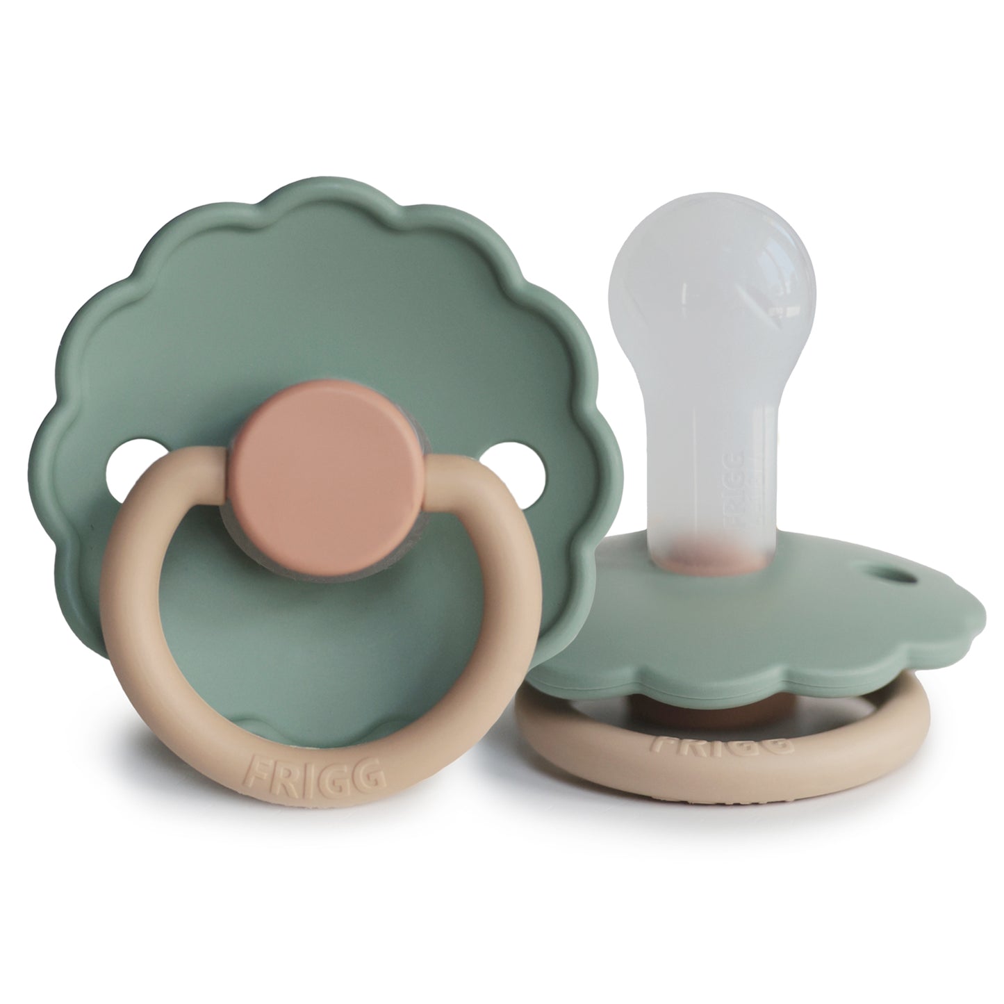 FRIGG Daisy Silicone Baby Pacifier 1-Pack Willow Size 2 (6-18 Months)
