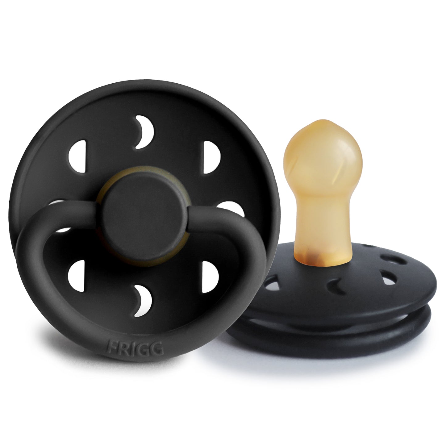 FRIGG Moon Phase Latex Baby Pacifier Jet Black Size 1 (0-6Months)