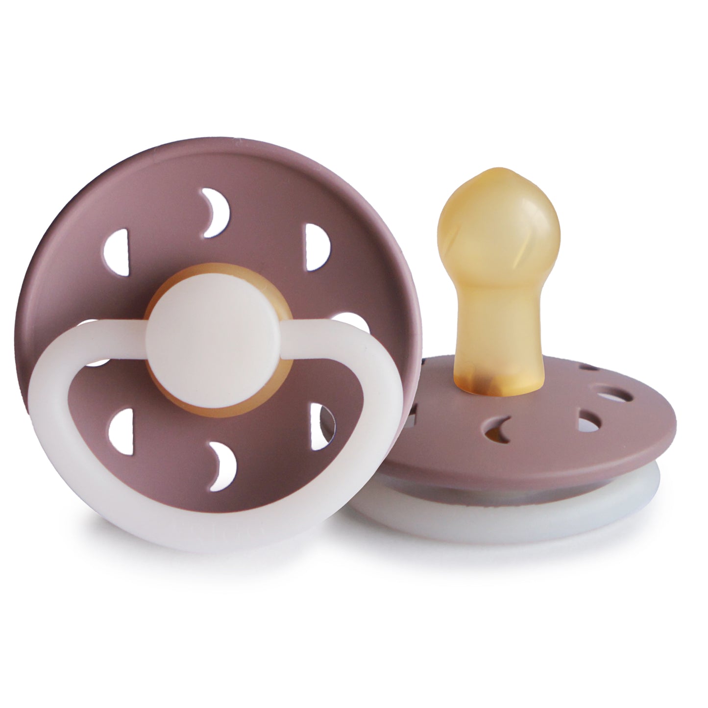 FRIGG Moon Phase Latex Baby Pacifier 1-Pack Twilight Mauve Night Size 1 (0-6 Months)