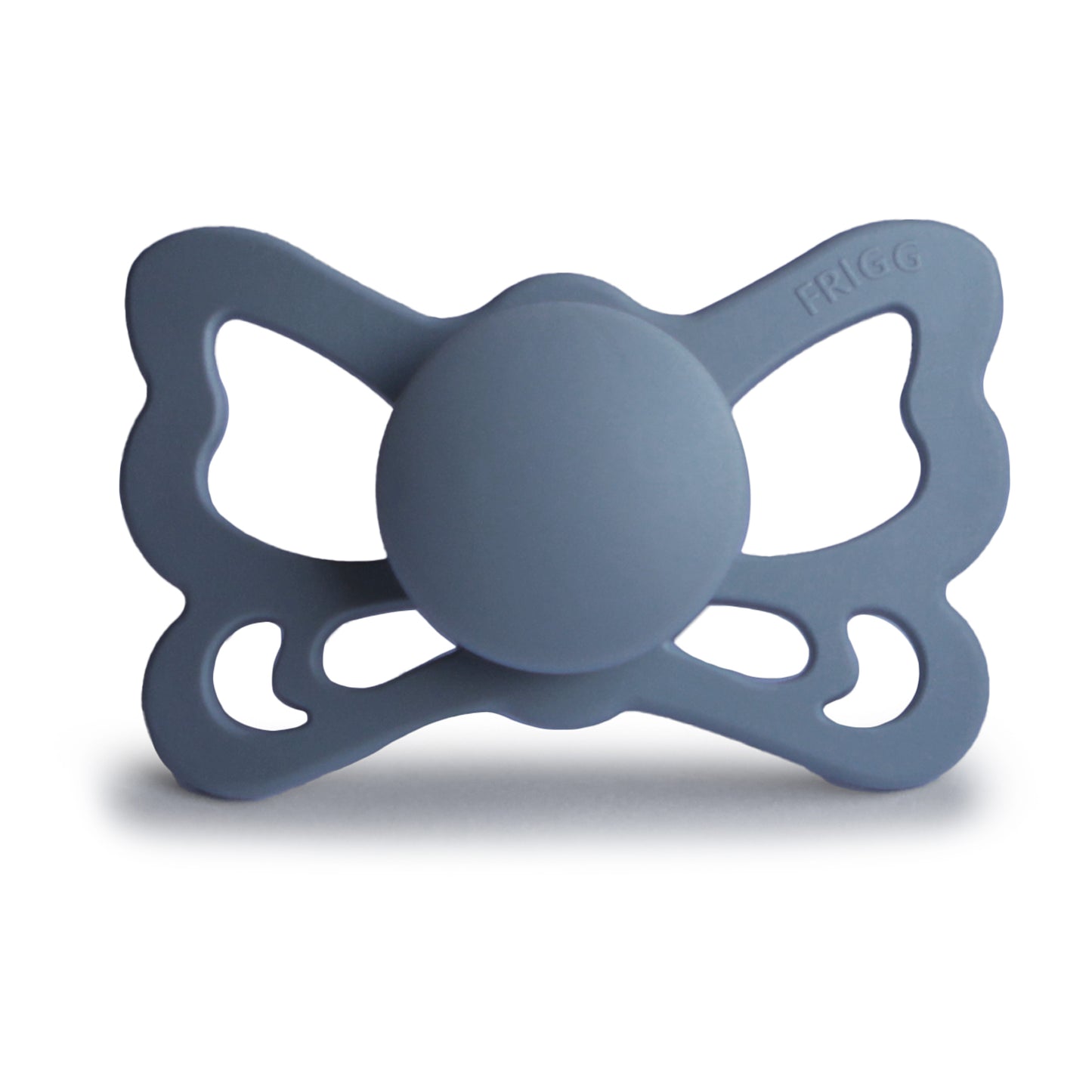 FRIGG Butterfly Anatomical Silicone Baby Pacifier 1-Pack Slate- Size: Size 2 (6-18 Months)