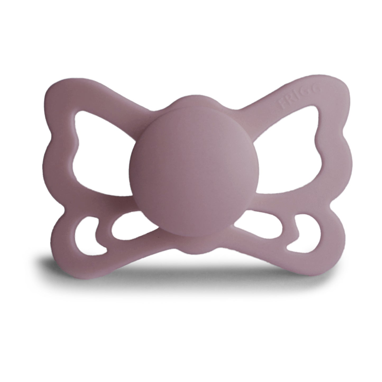FRIGG Butterfly Anatomical Silicone Baby Pacifier 1-Pack Twilight Mauve Size 2 6-18 Months