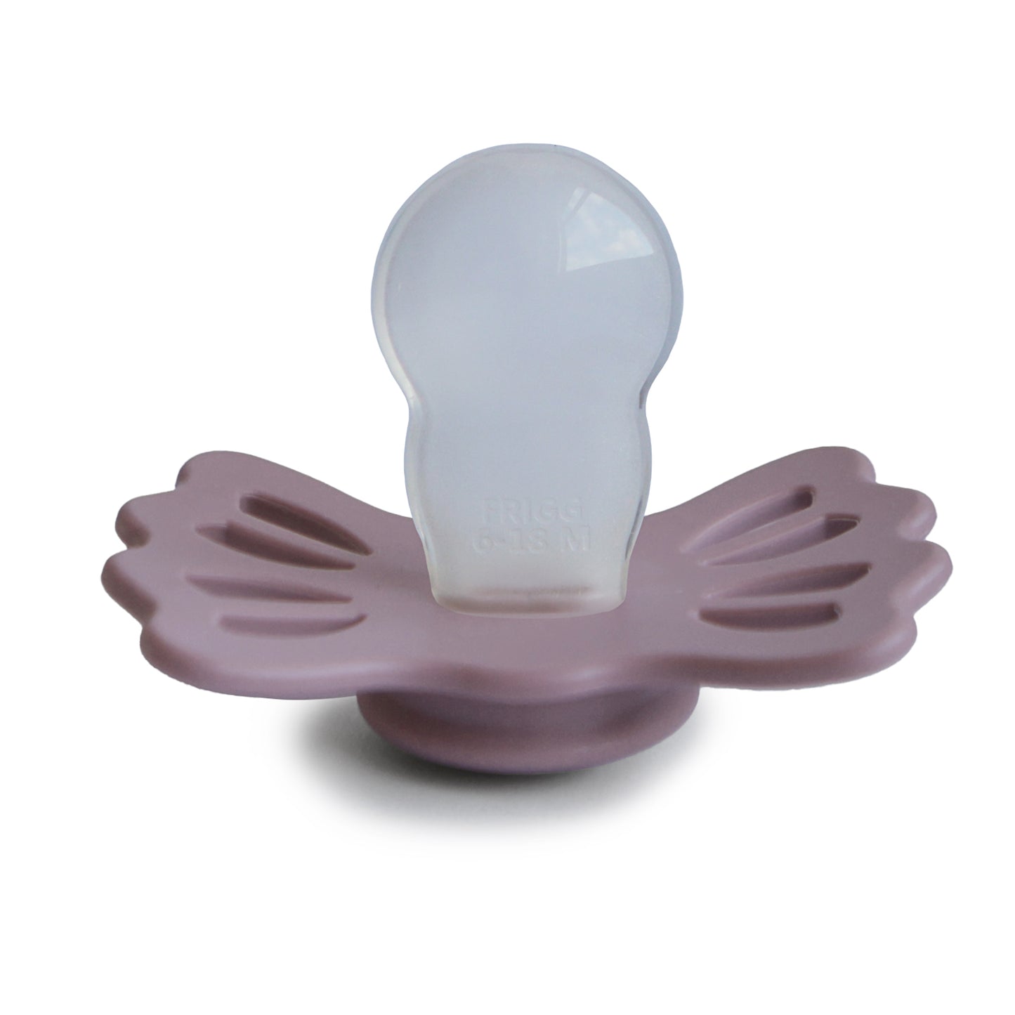 FRIGG Lucky Symmetrical Silicone Baby Pacifier Twillight Mauve Size 2 (6-18 Months)