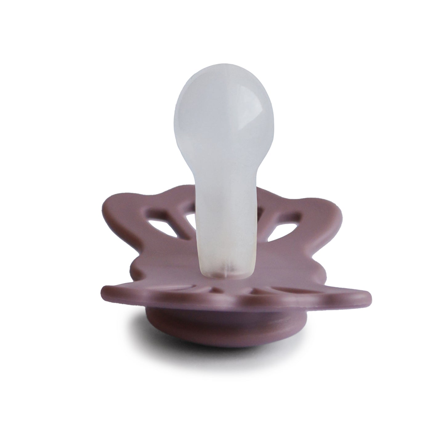 FRIGG Lucky Symmetrical Silicone Baby Pacifier Twillight Mauve Size 2 (6-18 Months)