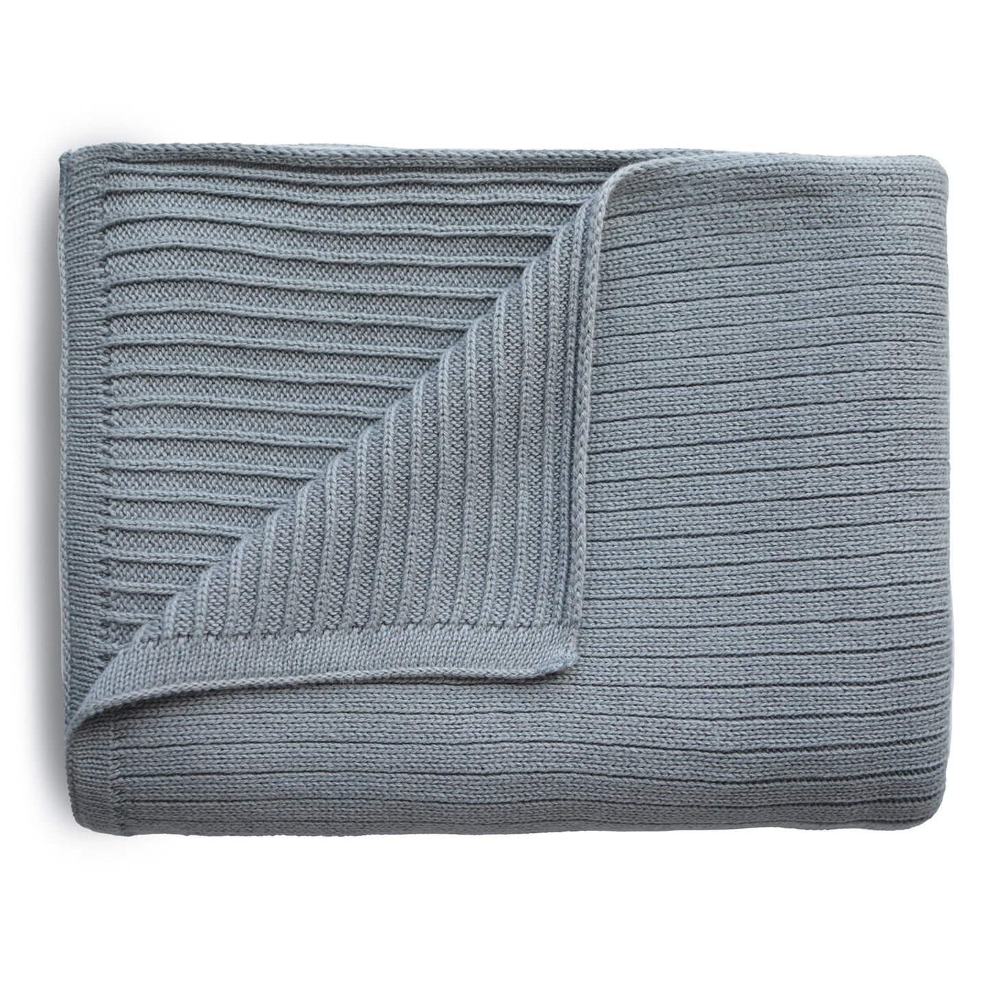 Mushie Knitted Baby Blanket Ribbed Smoke