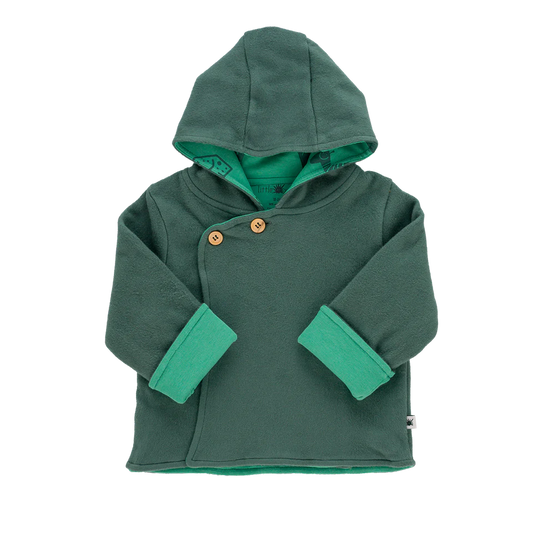 "Cozy" Double Layer Polar Fleece Jacket- Aged 6m to 2 Yrs- Colored  Deep Green