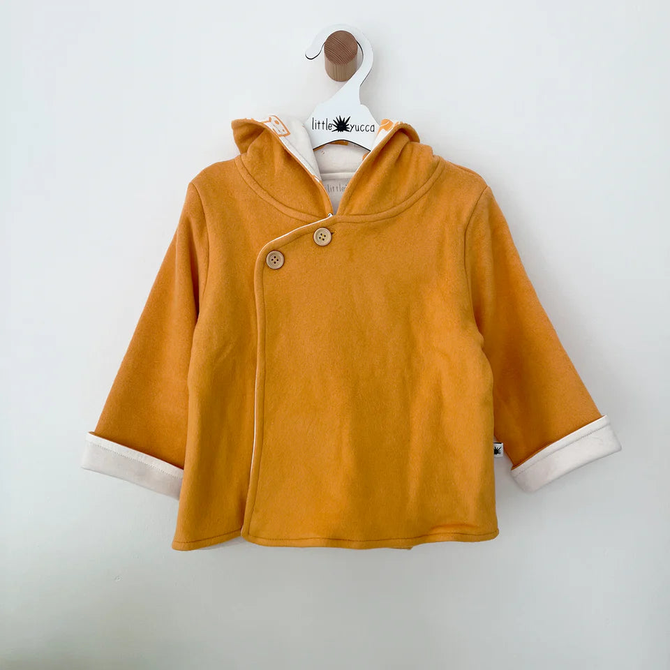 "Cozy" Double Layer Polar Fleece Jacket- Aged 6m to 2 Yrs- Colored Orange