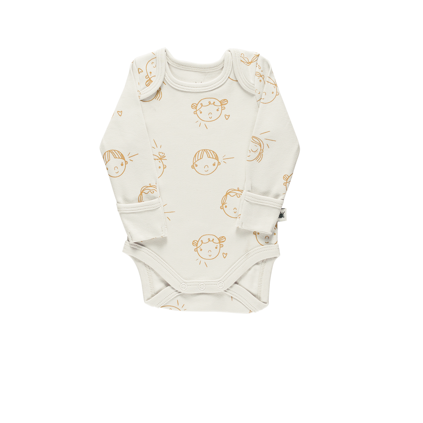 Organic Onesie Long Sleeve "Envelope" -Aged 0-6 Months- Colored Light Grey