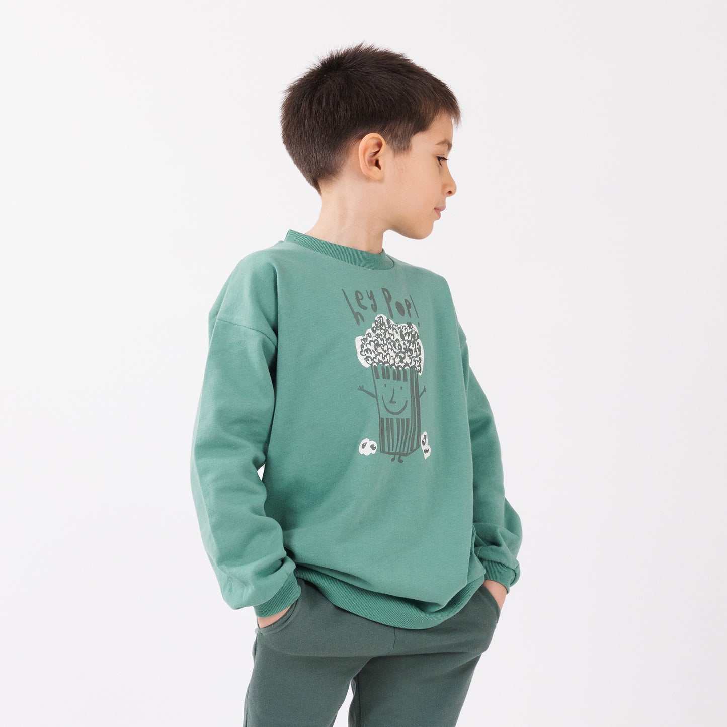 Organic cotton Grow Sweatshirt - Aged 6m to 5 Yrs- Colored Green