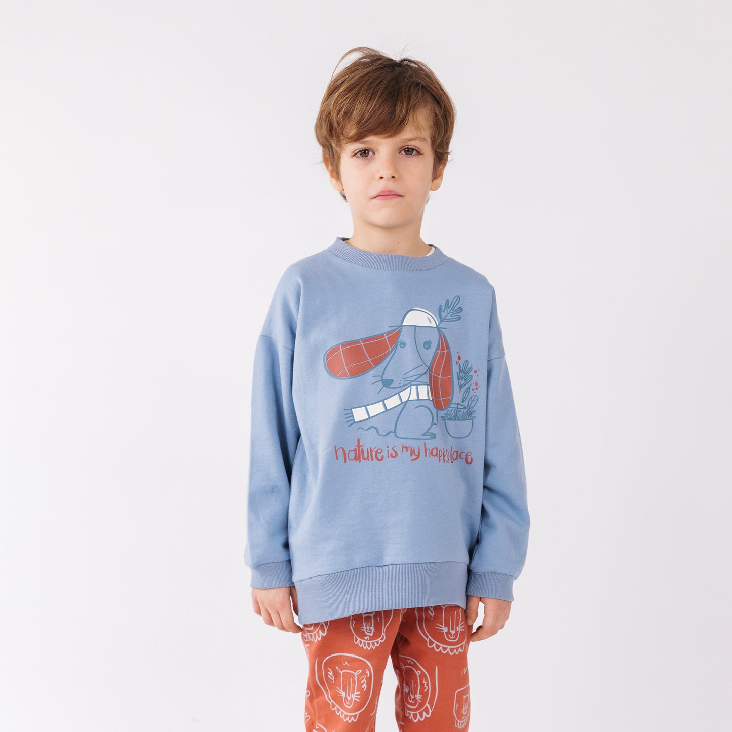 Organic cotton Grow Sweatshirt - Aged 6m to 5 Yrs- Colored Light Blue