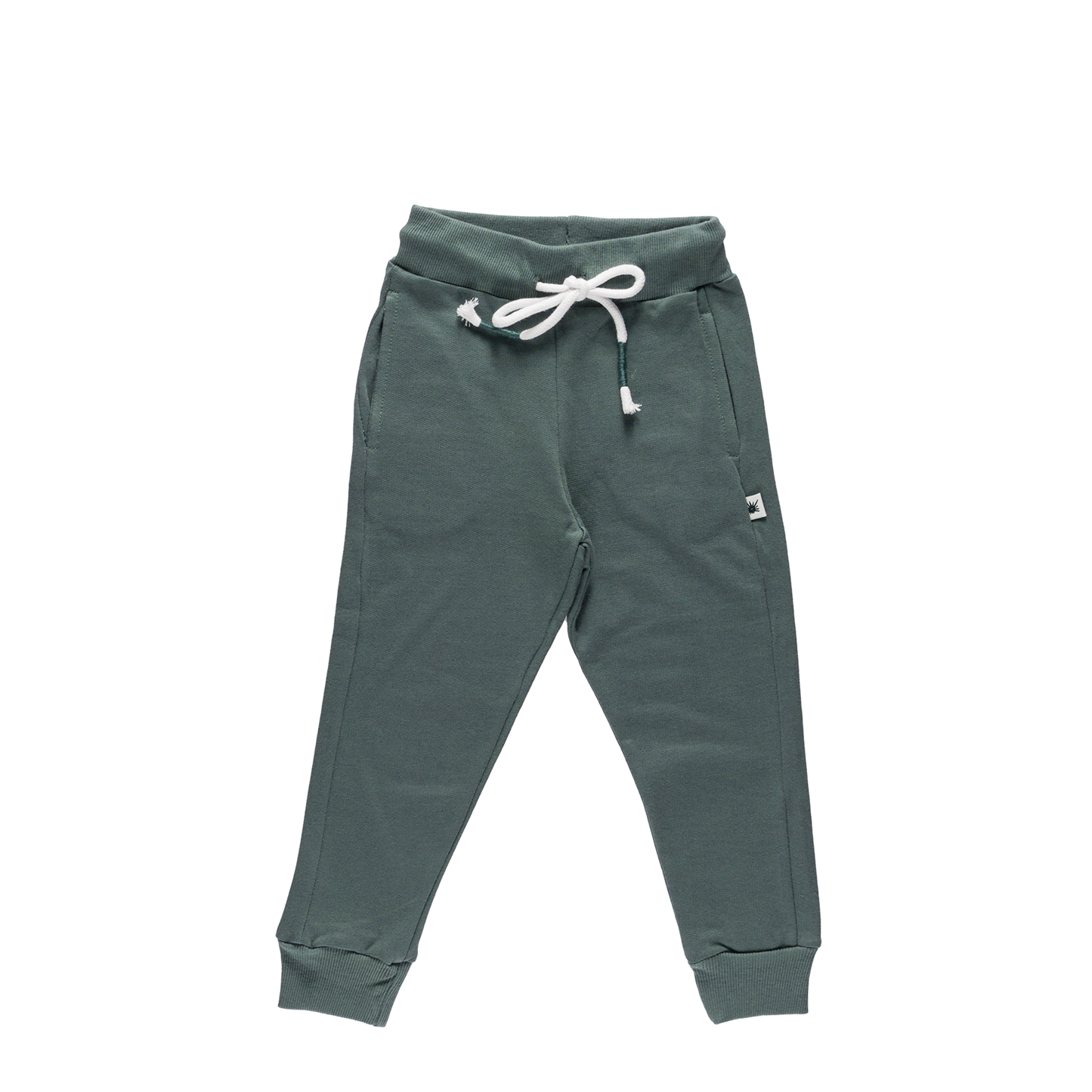 Organic "Jogger" Pants -Aged 6m to 5 Yrs- Colored Deep green