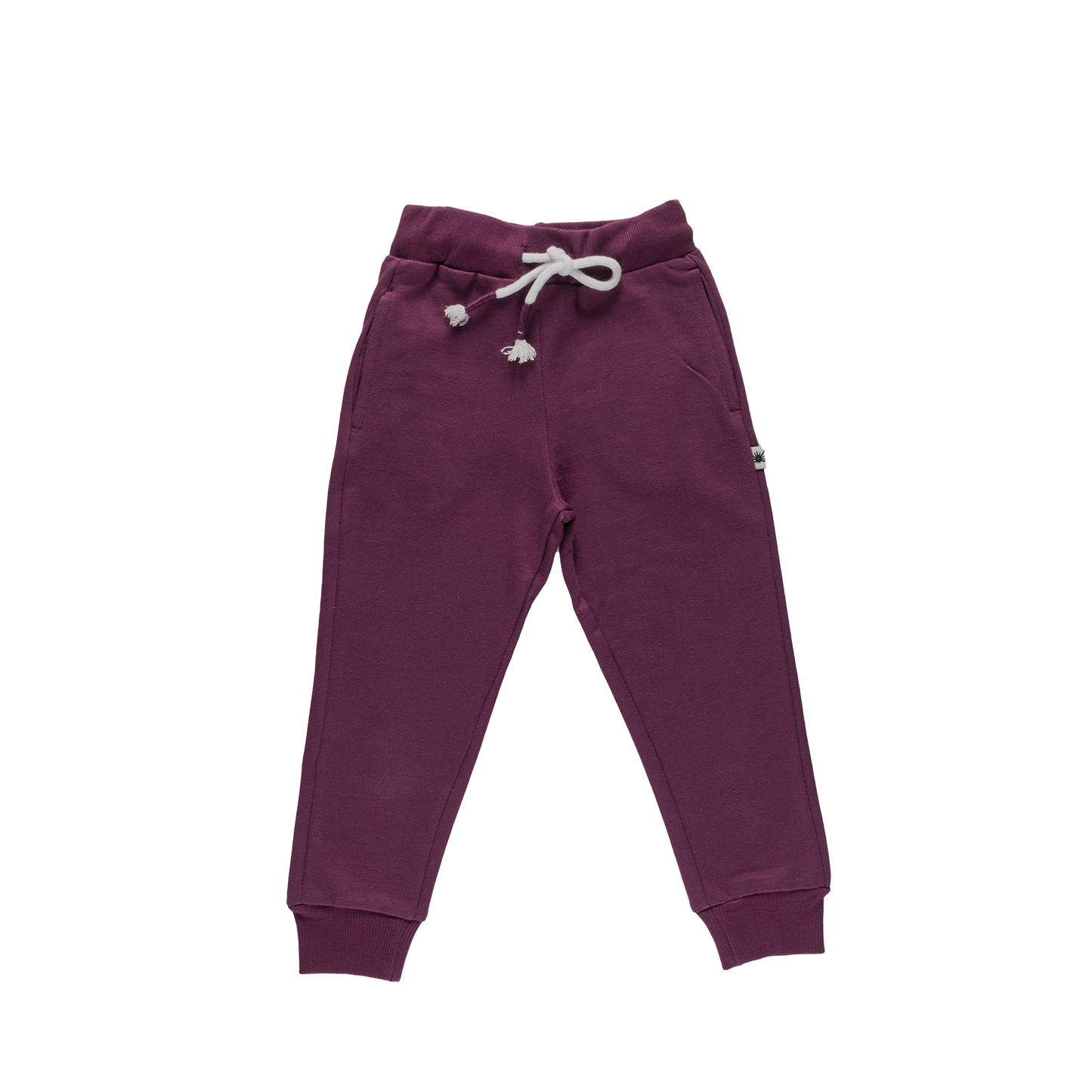 Organic "Jogger" Pants -Aged 6m to 5 Yrs- Colored eggplant