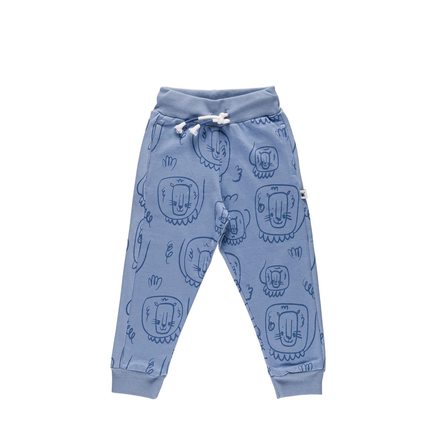 Organic "Jogger" Pants -Aged 6m to 5 Yrs- Colored Light Bue
