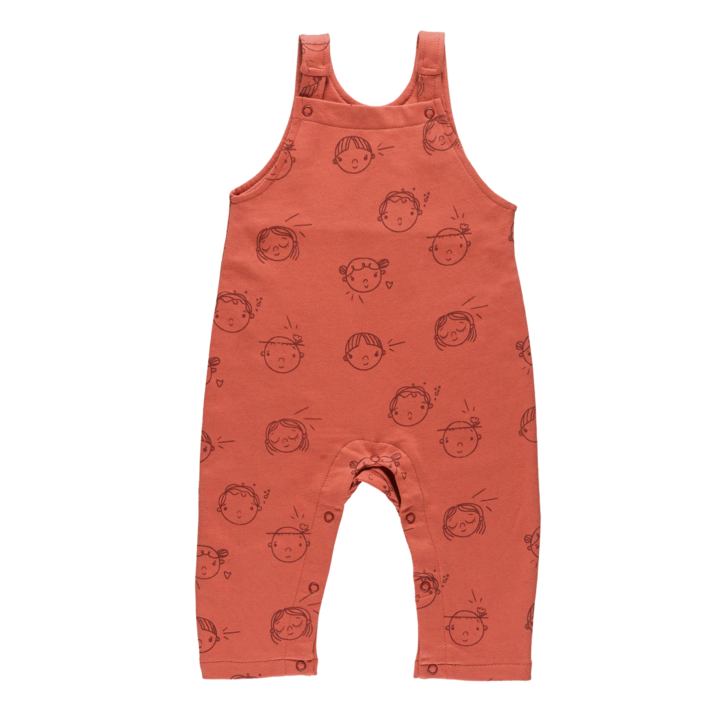 "Yucca" Dungarees Aged 3m to 12m Colored Dark Terracotta