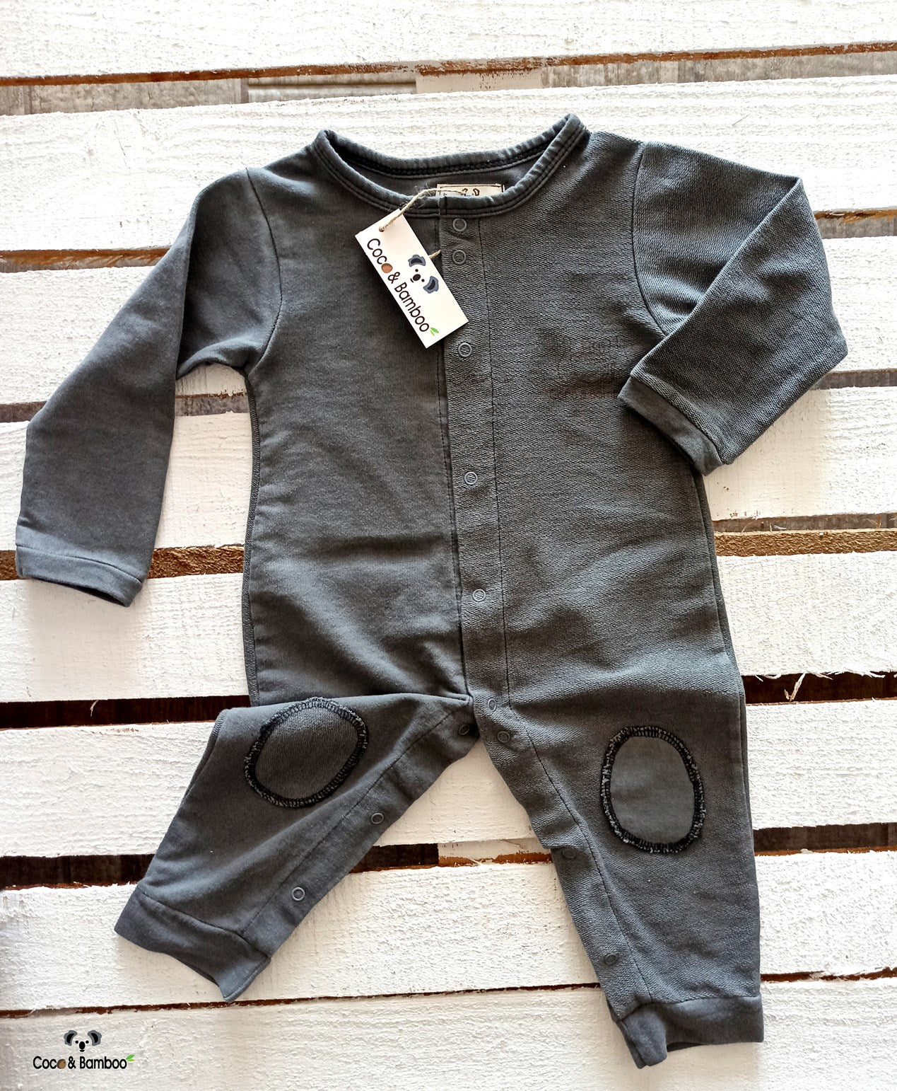 Grey Baby Romper