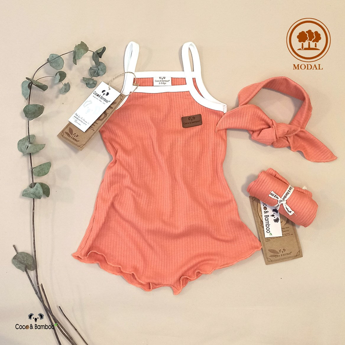 Havana Girl Rompers & Bandana - Orange - Aged 6m to 4 Years
