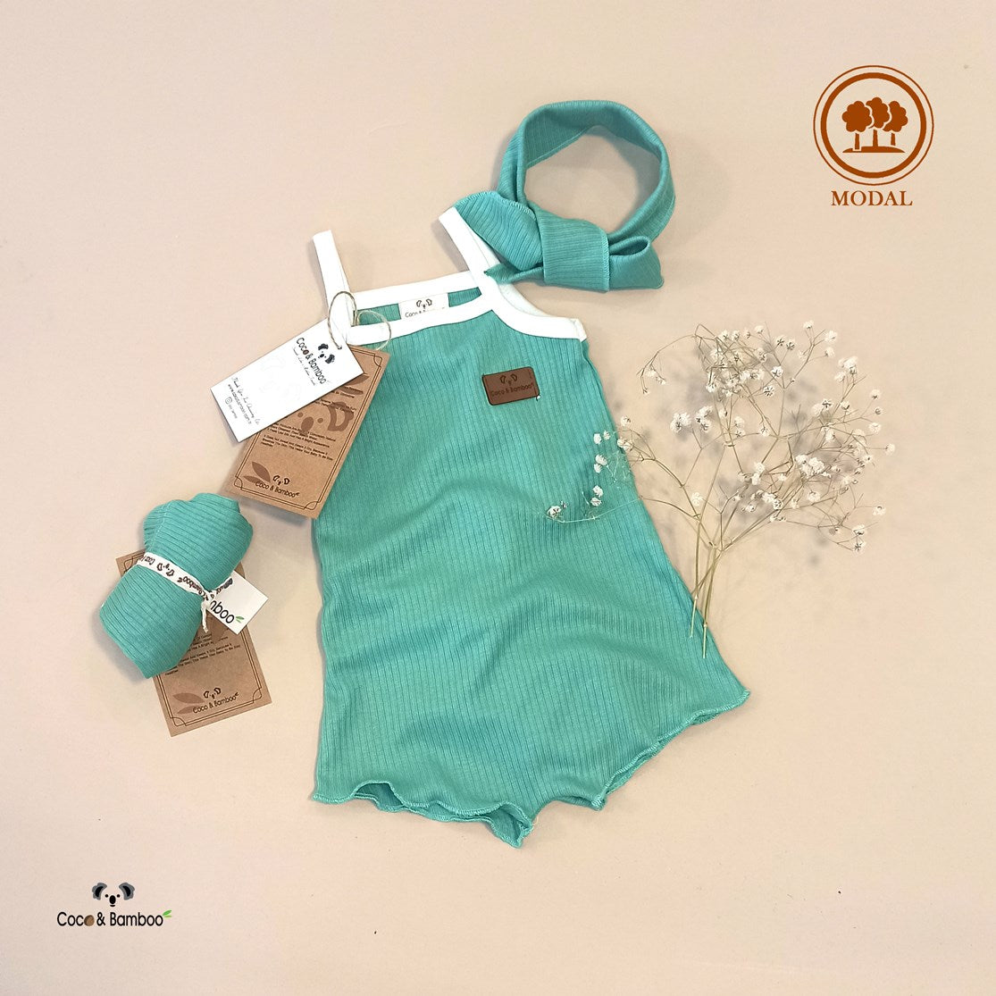 Havana Girl Rompers & Bandana - Mint Aged 6m to 4 Years