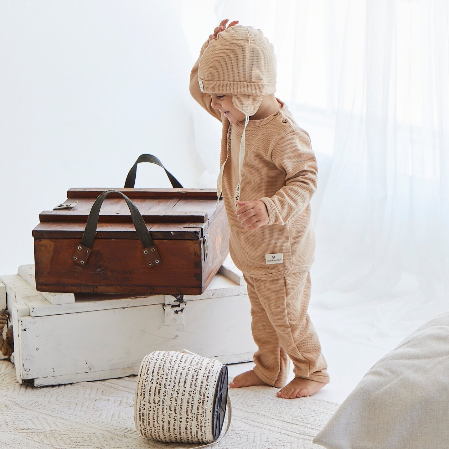 Soft Waffle baby set- Aged 0m to 12m colored Stone