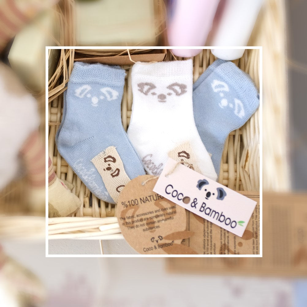 2 Pairs-Pack Bamboo Socks-Ecru/Powder