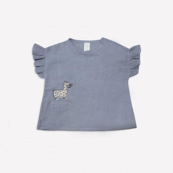 Organic 'Porpoise ’Lama’ Top - Aged 6m to 18m