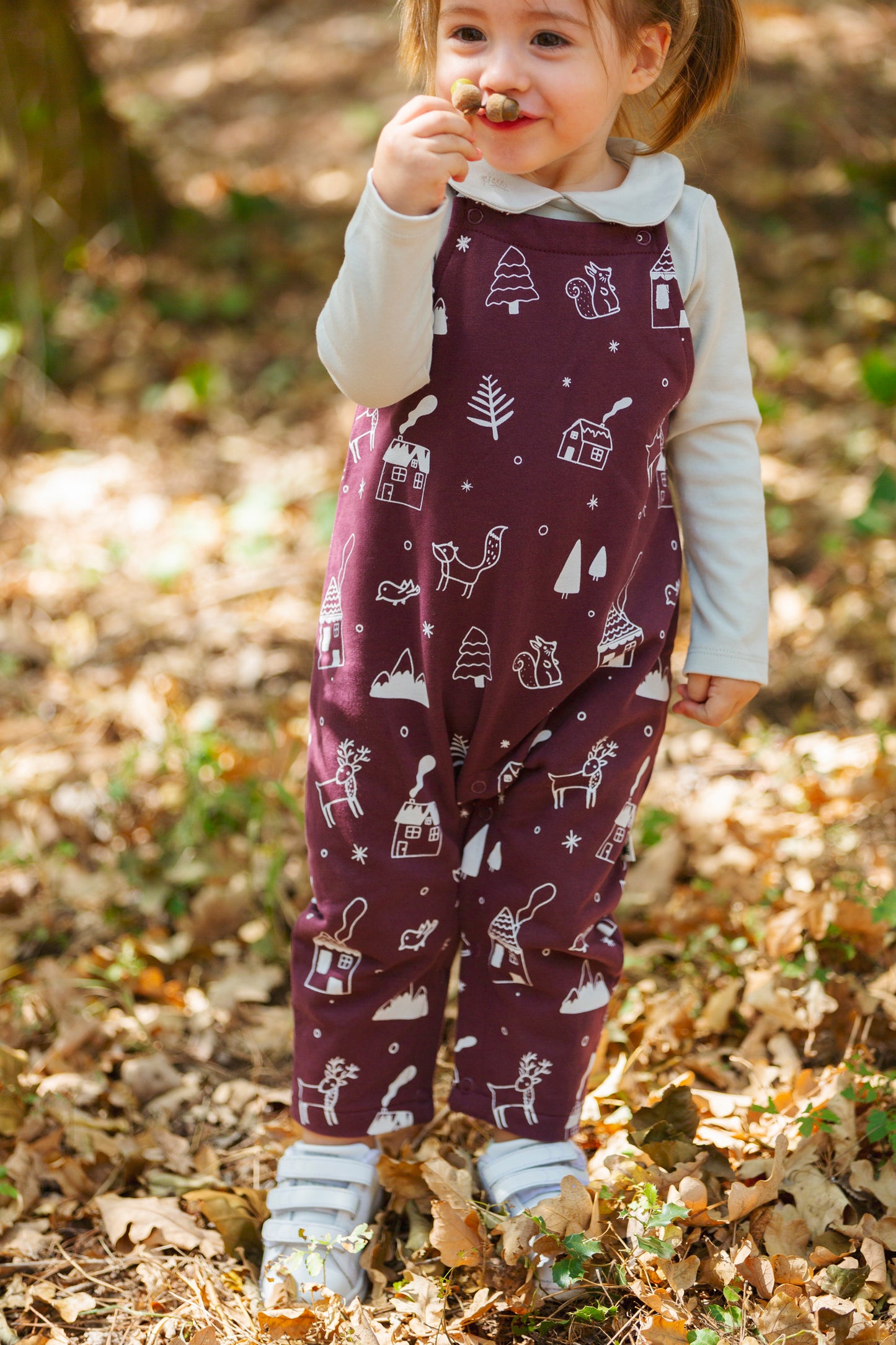 New "Yucca" Dungarees - Aged 6m to 3 Yrs- Colored Bordeaux
