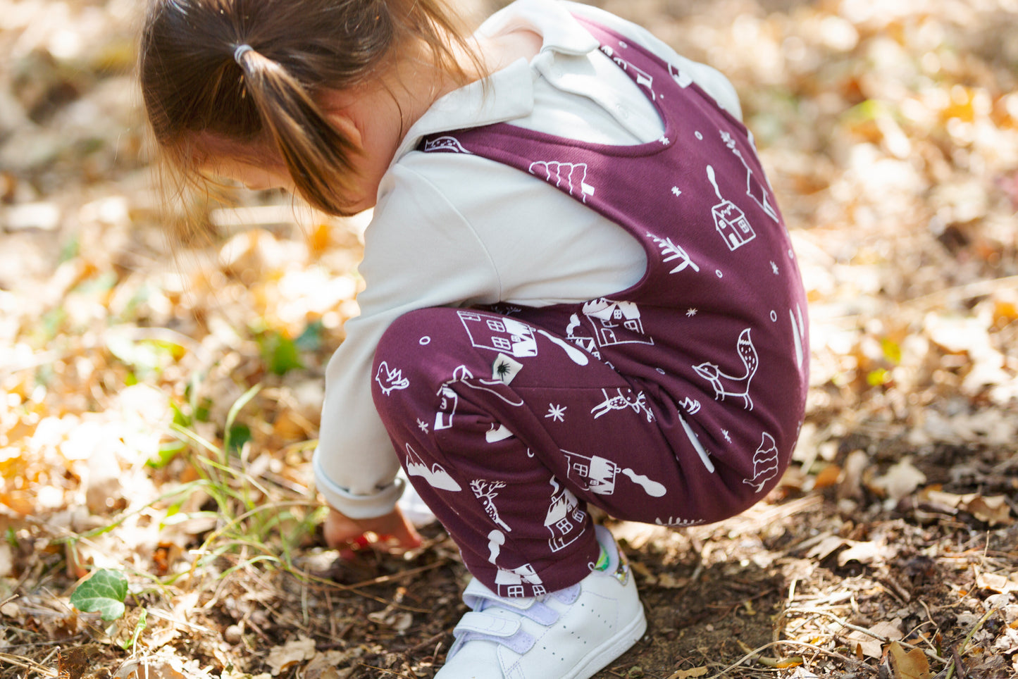New "Yucca" Dungarees - Aged 6m to 3 Yrs- Colored Bordeaux