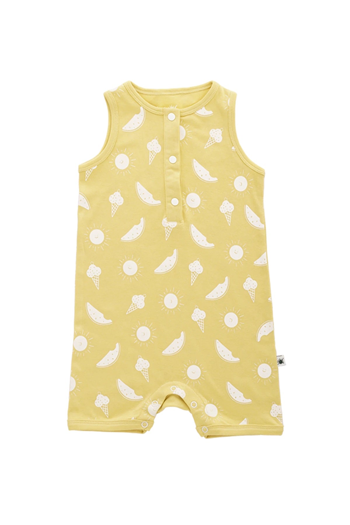 organic cotton kids Romper - Aged 3 month to 2 Years- Colored Yellow
