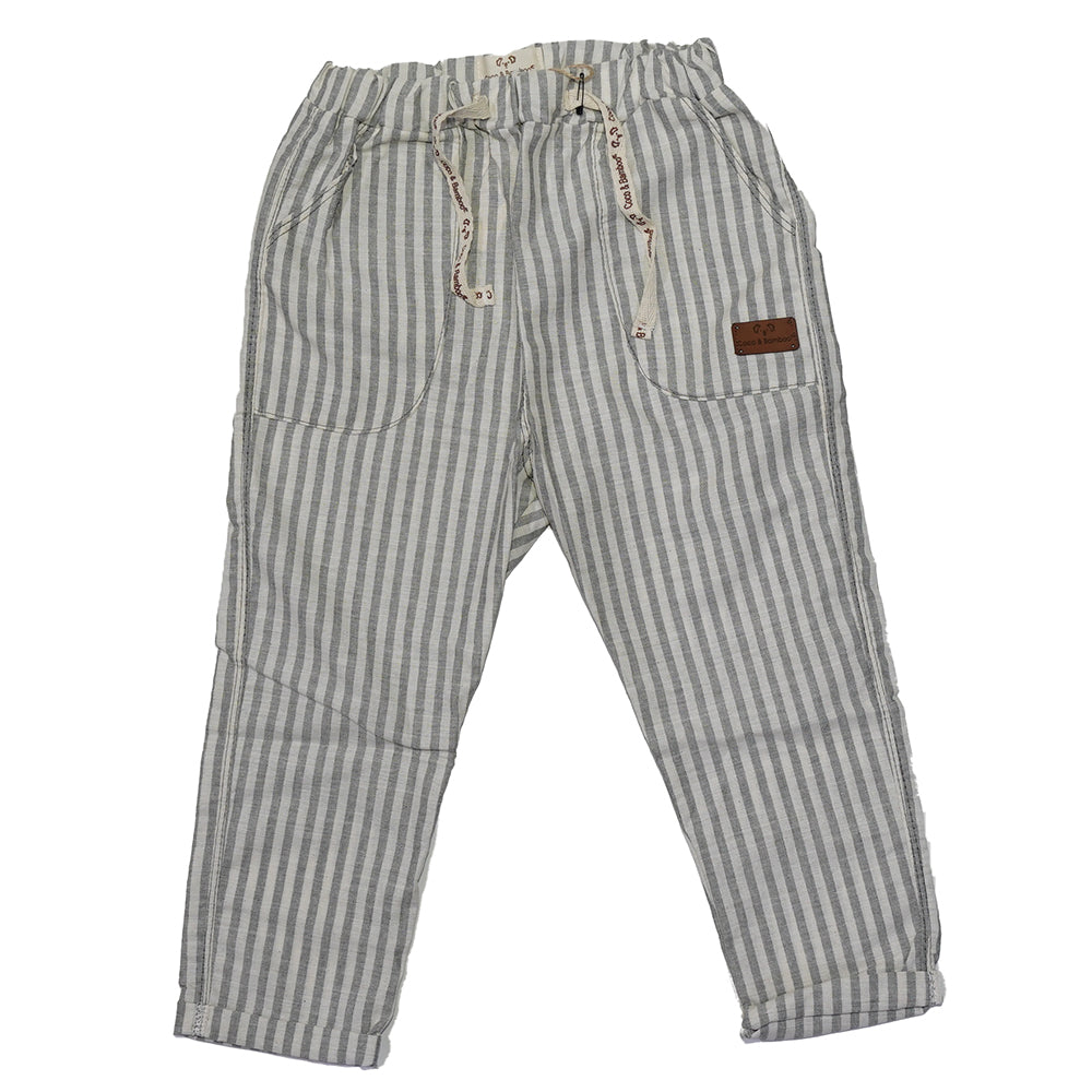 Striped Cotton Pants- Aged 2 Yrs to 7 Yrs- Colored Grey