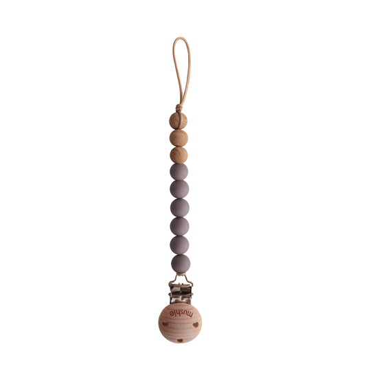 Mushie Pacifier Clips Eva Ash