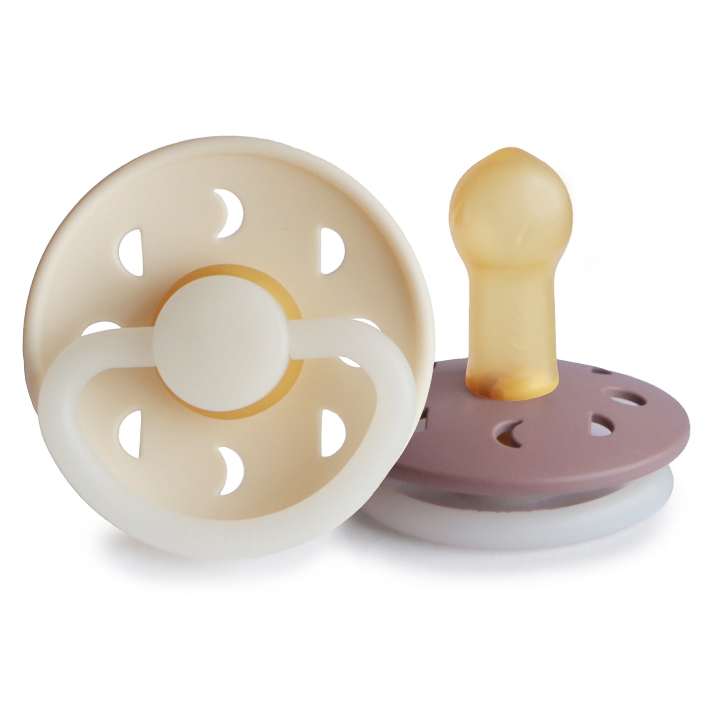 FRIGG Moon Phase Latex Baby Pacifier 6-18M 2-Pack Cream Night/Twilight Mauve Night - Size 2