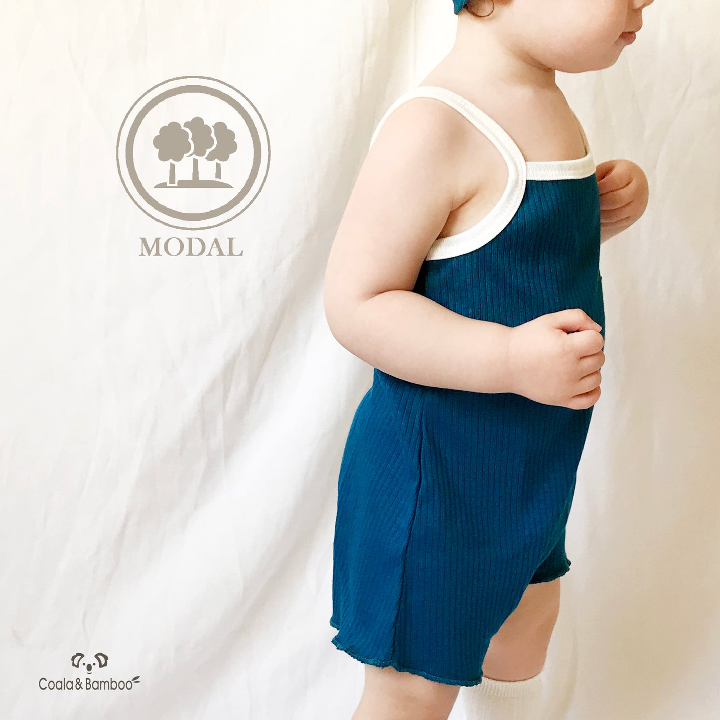 Havana Girl Rompers & Bandana - Colored petrolium- Aged 6m to 4 Years