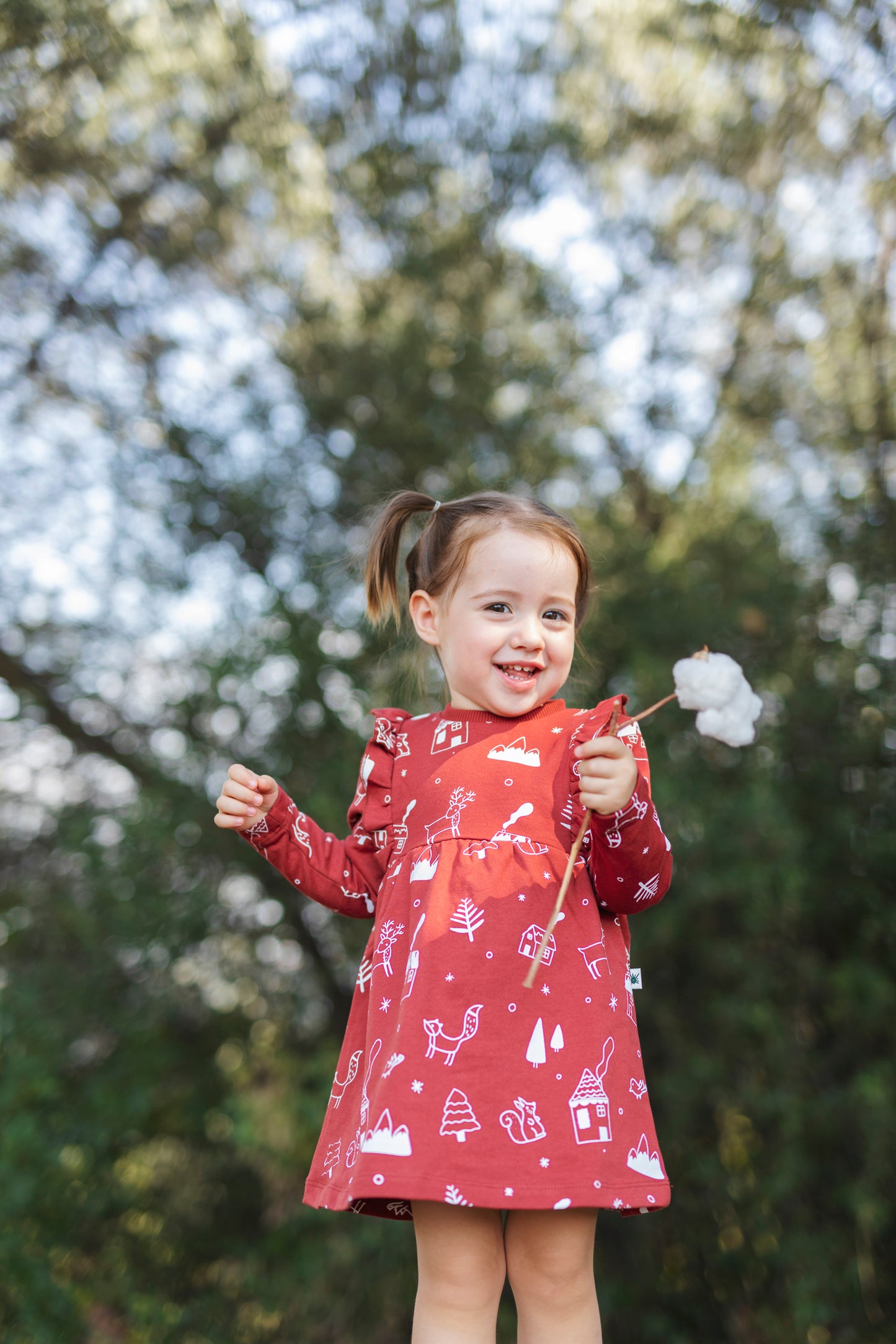 Long sleeve "Frills" Dress - Aged 12m to 5 Yrs- Colored Bordeaux