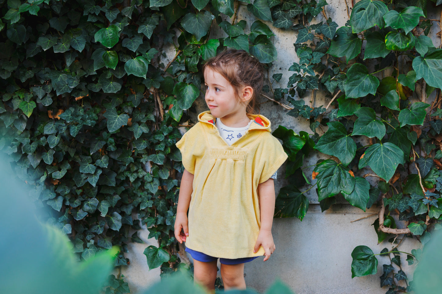 Organic Cotton Dandelion Terry Towel Top -Aged 12m to 5 Yrs- Colored Yellow