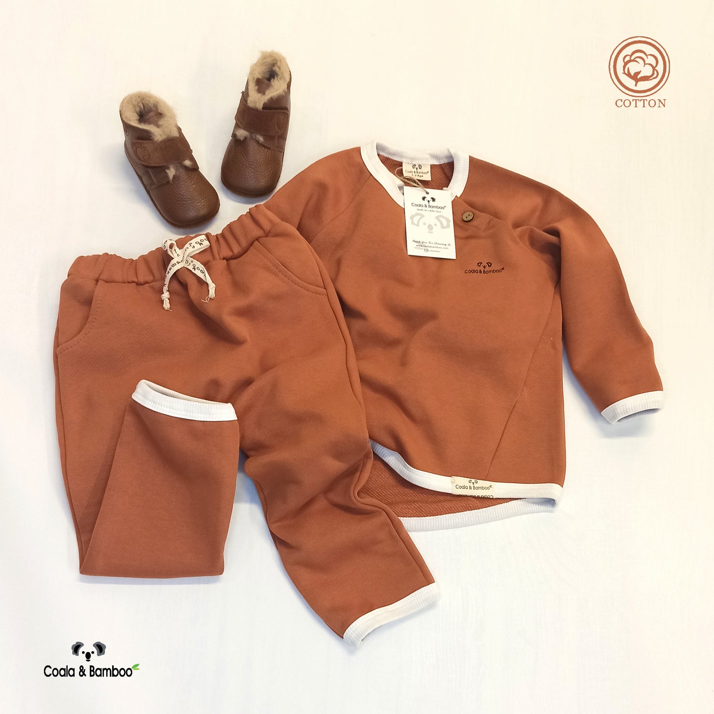 Cotton Winter Set- Aged 6m to 6 Yrs colored Cinnamon