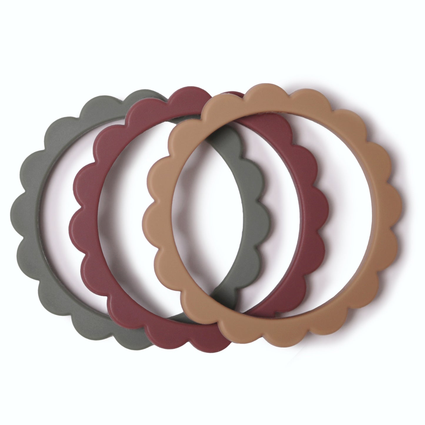 Mushie Flower Bracelet 3-Pack Berry/Dried Thyme/Natural
