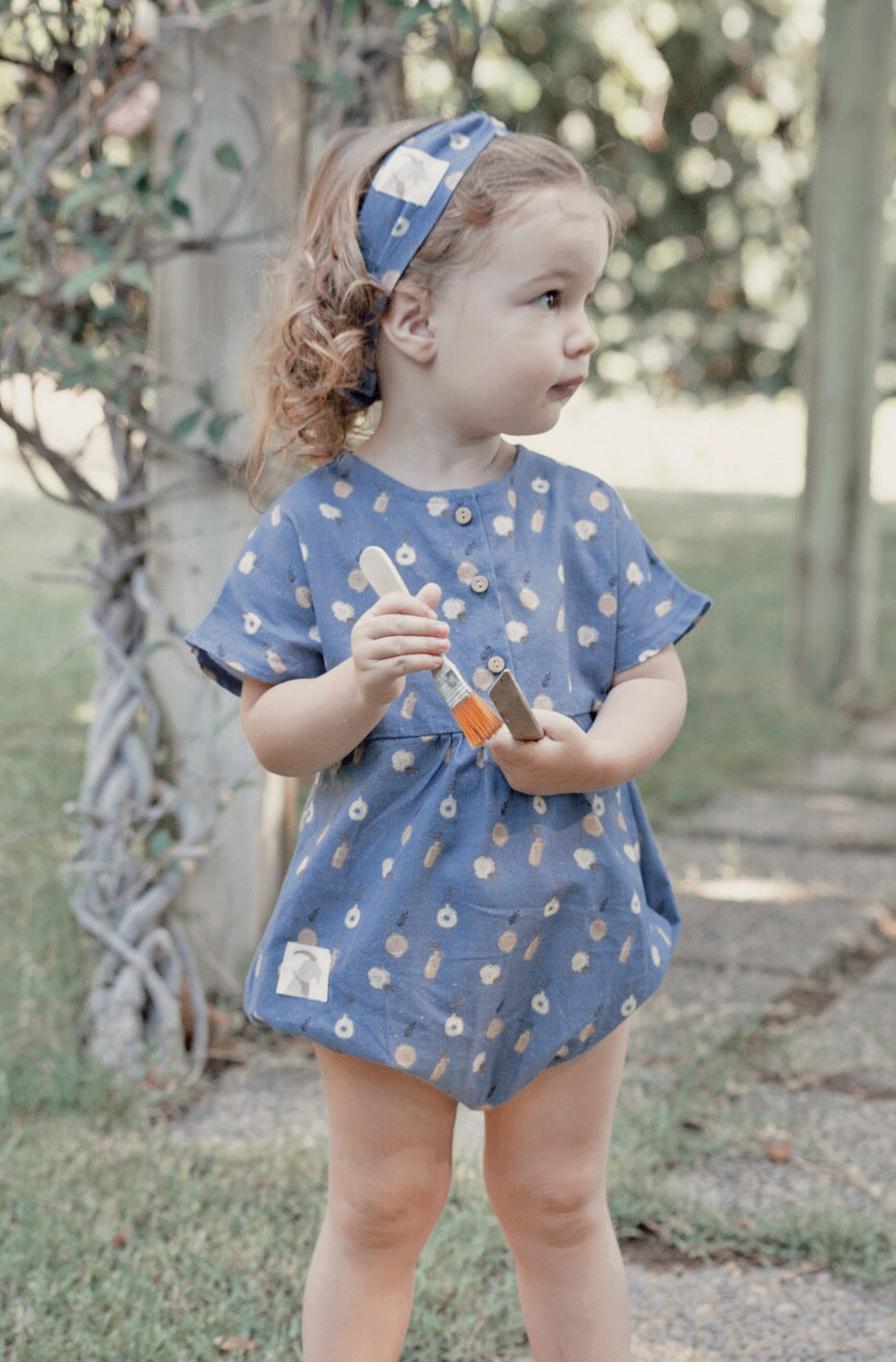 Blue Ice Plant Ceramic Woven Bubble onesie