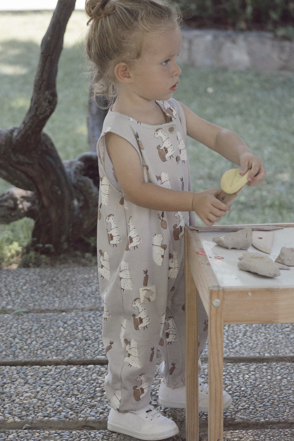 Organic ’Making Pottery' Button up Jumpsuit