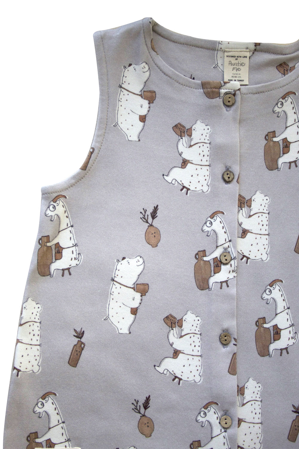 Organic ’Making Pottery' Button up Jumpsuit