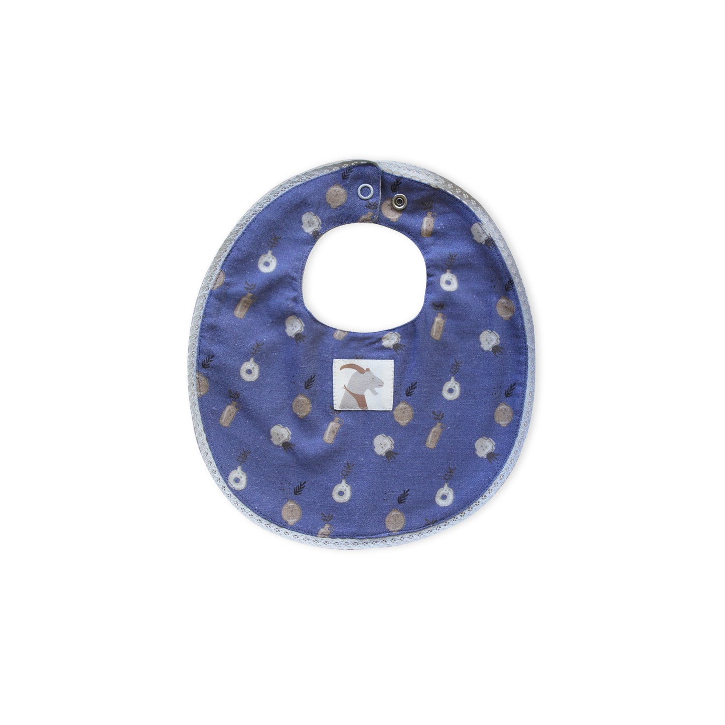 Organic Double Sided 'Blue Ice Plant Ceramics' Woven Bib