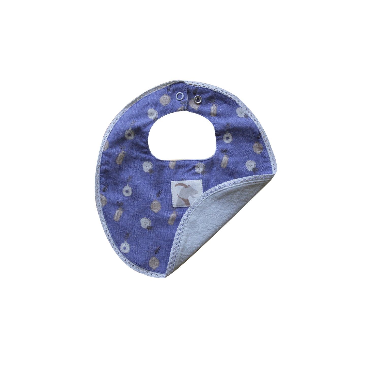 Organic Double Sided 'Blue Ice Plant Ceramics' Woven Bib