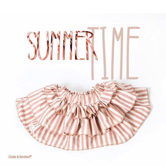 Summer Time pleated Skirt for girls Aged 1 Yrs to 9 Yrs-colored Ecru