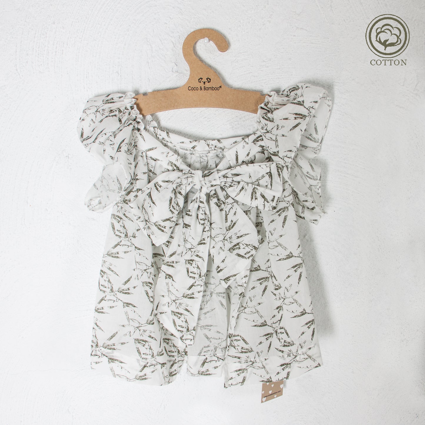 Leaf Patterned Blouse for Girls- Aged 2 Yrs to 9 Yrs- Colored Ecru