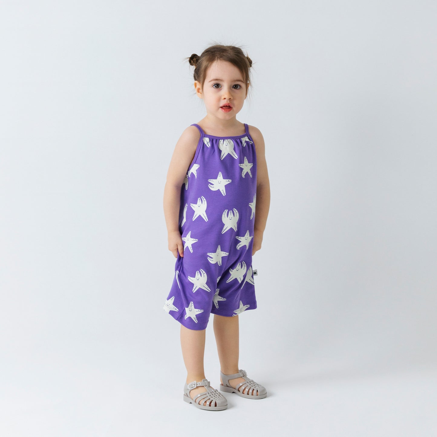 Organic cotton Aqua Romper -Aged 3m to 3Yrs - Colored Purple