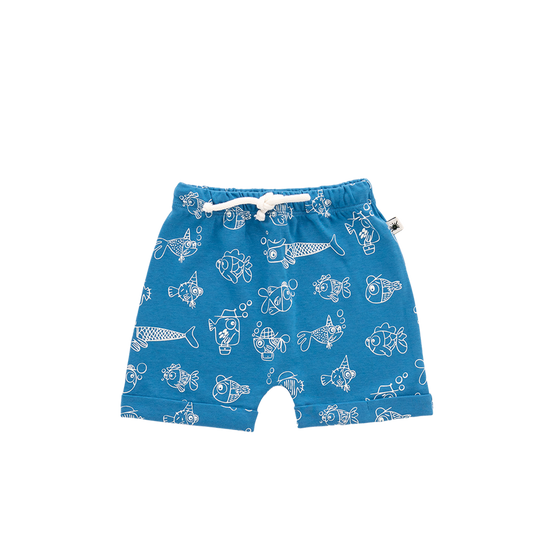 Baggy Shorts - Aged 6m to 7 Yrs- Colored  Blue