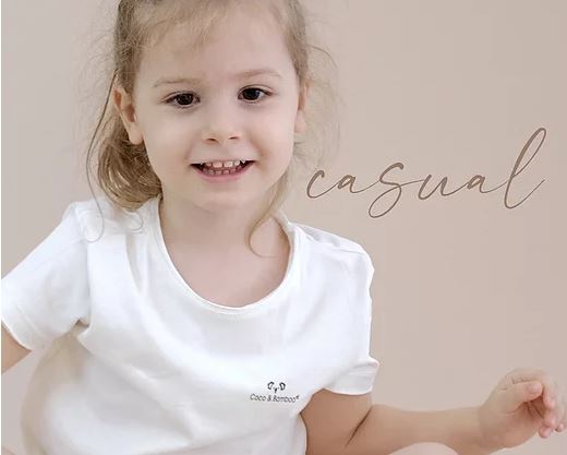 Basic T-shirt - Aged 2 Yrs to 8 Yrs- Colored Ecru